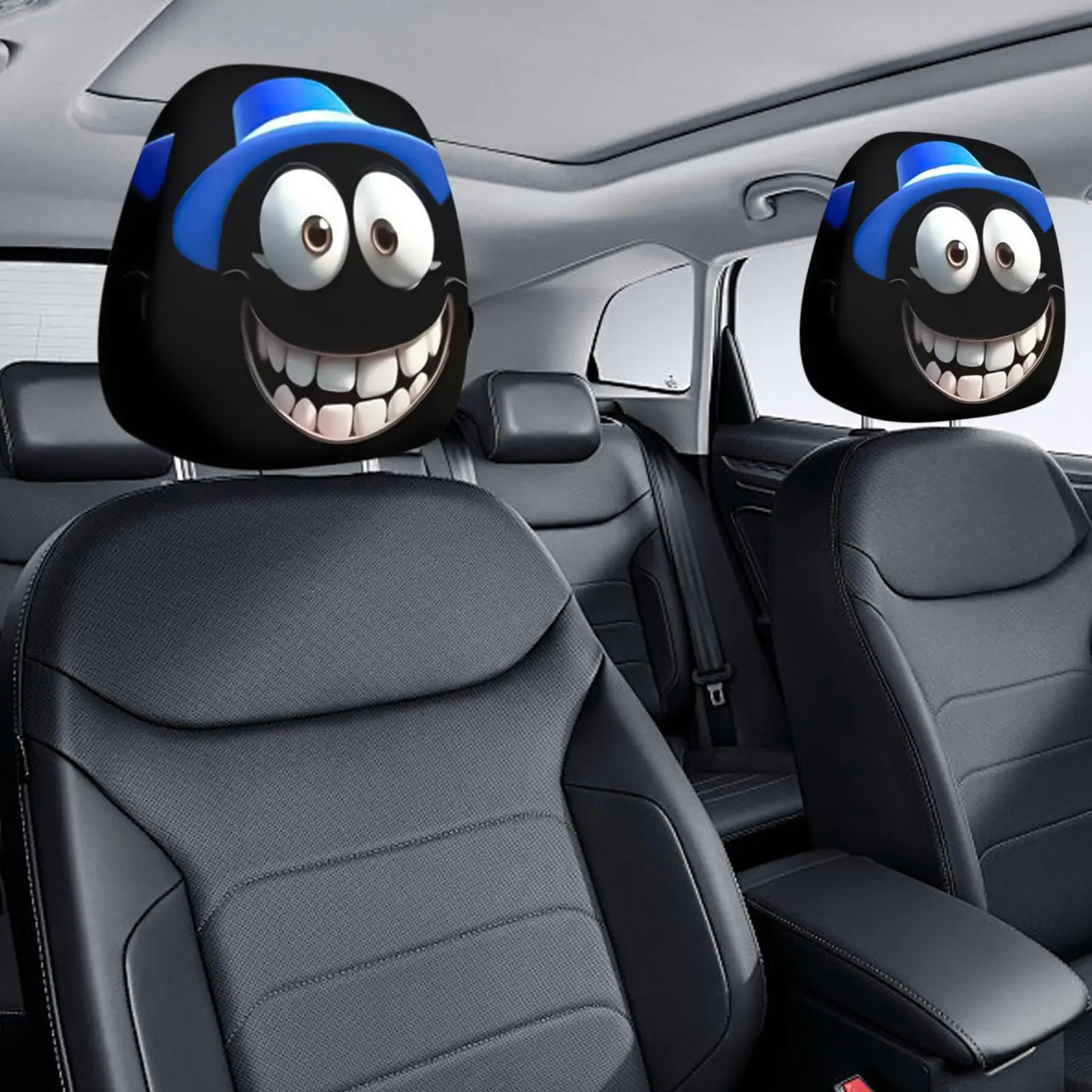 

Чехлы на подголовники для автомобилей, 2 шт., эластичные чехлы на подголовник с большими глазами, эластичные автомобильные внутренние чехлы на подголовник для