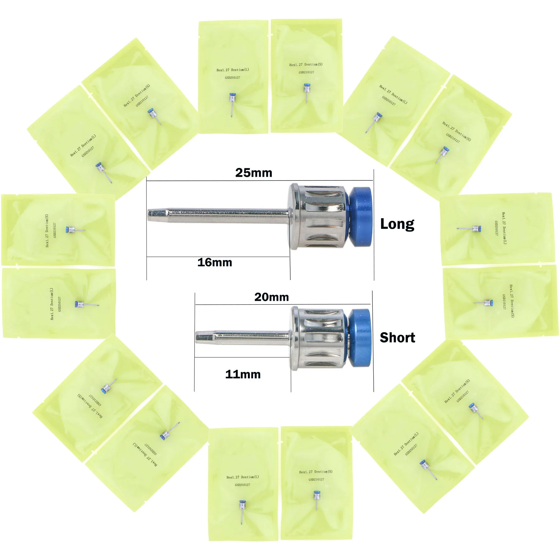 

5PCS Dental Implant Drivers 2Pcs Long Short 1.27 Hex Hand Dentis BEGO Astra MEDITECH Autoclavable