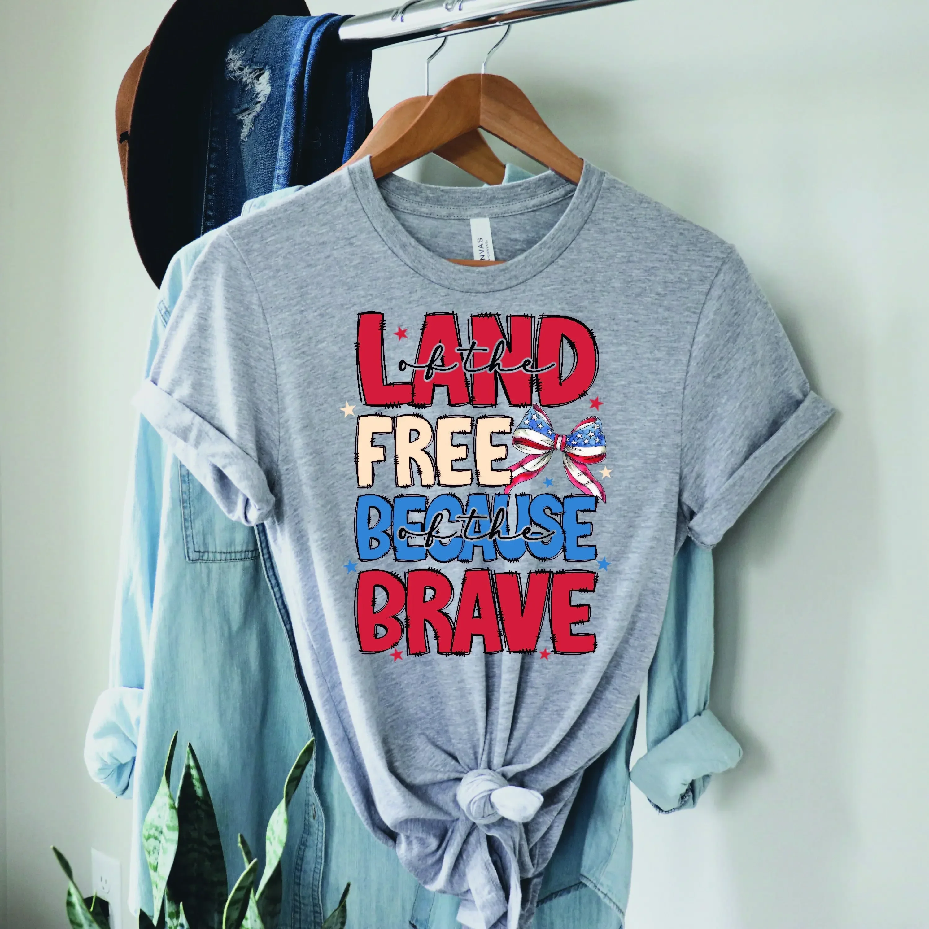 Land Of The Free Because Brave T Shirt Usa Flag Patriotic American Sunflower 4Th July Independence Day
