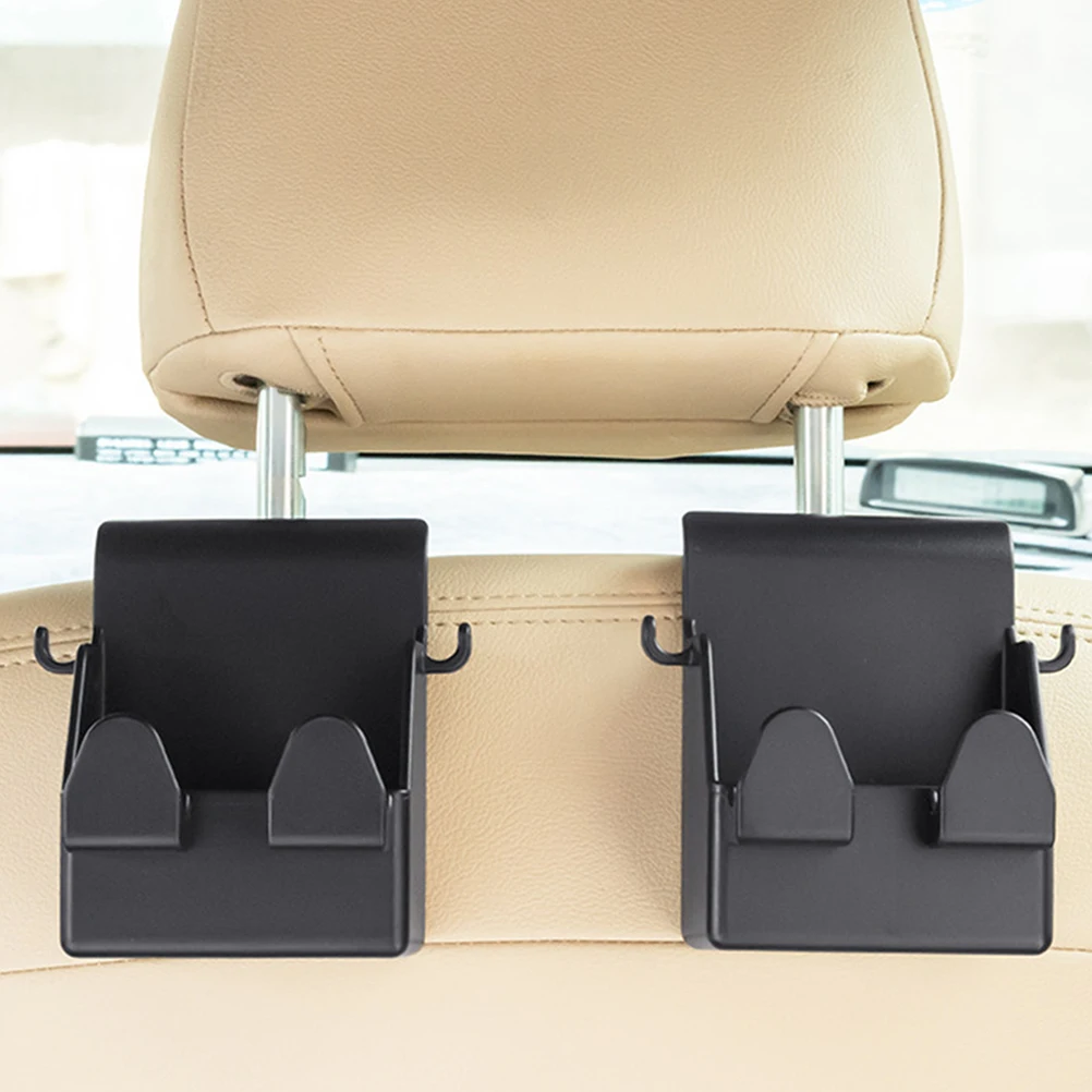 

Car Back Seat Hooks Headrest Hangers Multi functional Storage Black Backseat Durable ABS Safe Long lasting Wear Resistance
