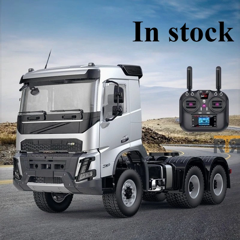 Dubbele E 1/14 6x4 RC Tractor E013-001 Simulatie RC Trailer Model met Verlichtingssysteem Metalen Versnellingsbak RC Auto Model Speelgoed