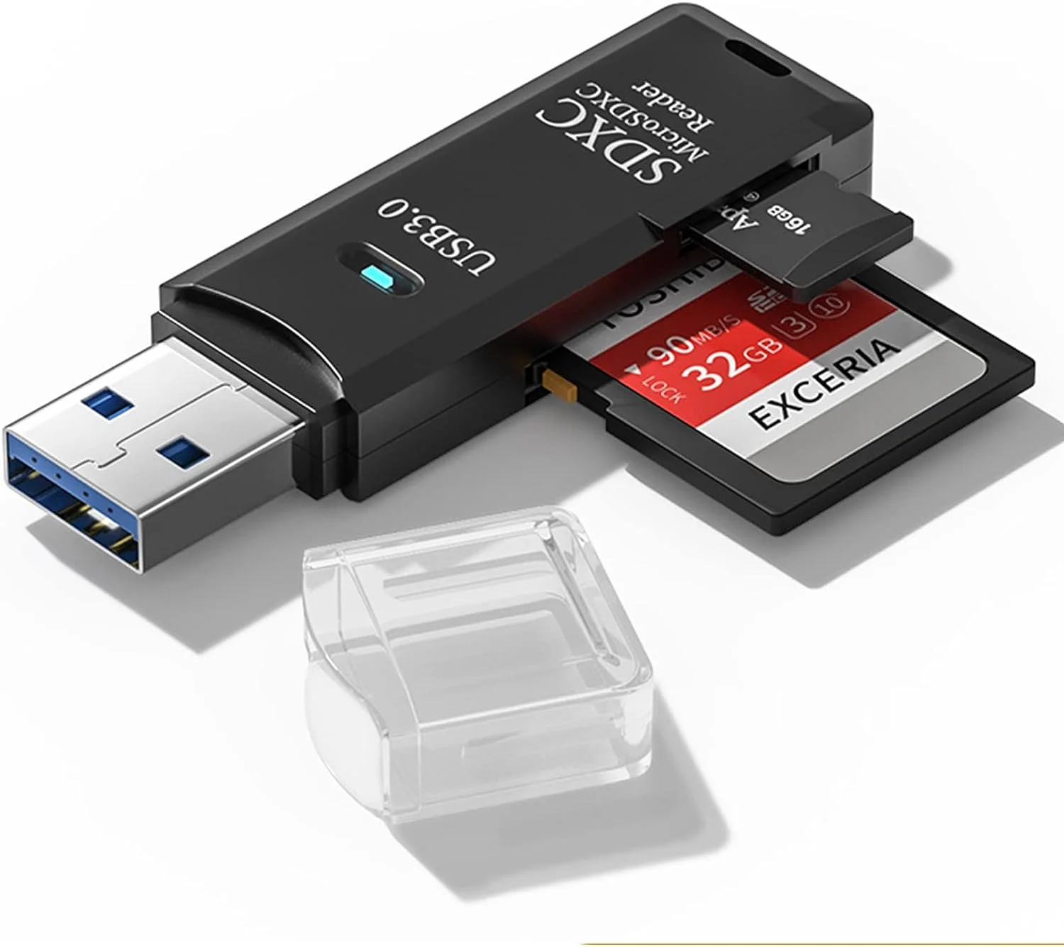 

USB3.0 Micro SD Card Reader, 5Gbps 2-in-1 SD Card Reader to USB Adapter, Wansurs Memory Card Reader for SDXC, SDHC, MMC, etc.