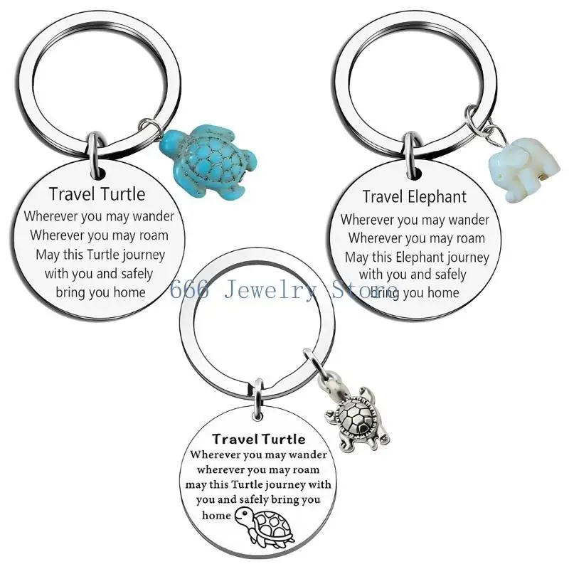 F2TD 3Pc Artistic Tortoise Elephant Holder Stainless Steel Resin Compact Portable