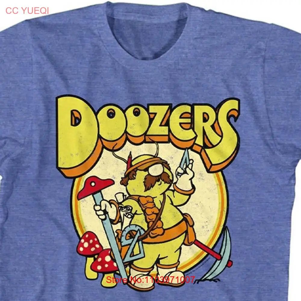 Fraggle Rock Doozers Retro Circle Heather Blue Shirts