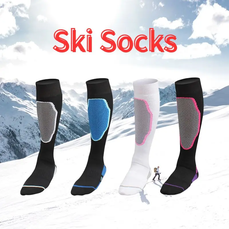 

1 Pair Winter Warm Ski Socks Outdoor Thickened Sports Hiking Stockings for Women Men Breathable Snow Sports Travel Socks