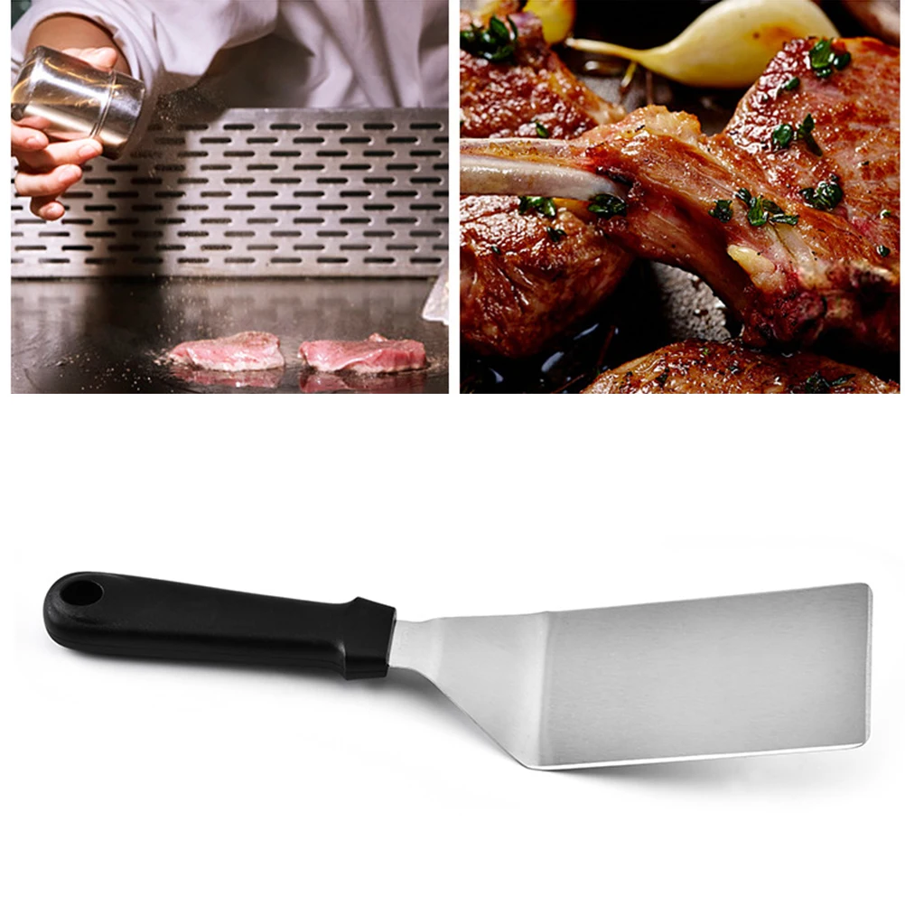 

2Pcs Stainless Steel Kitchen Pancake Turner Plastic Handle Cooking Shovel Steak Pizza Flexible Baking Tool Server