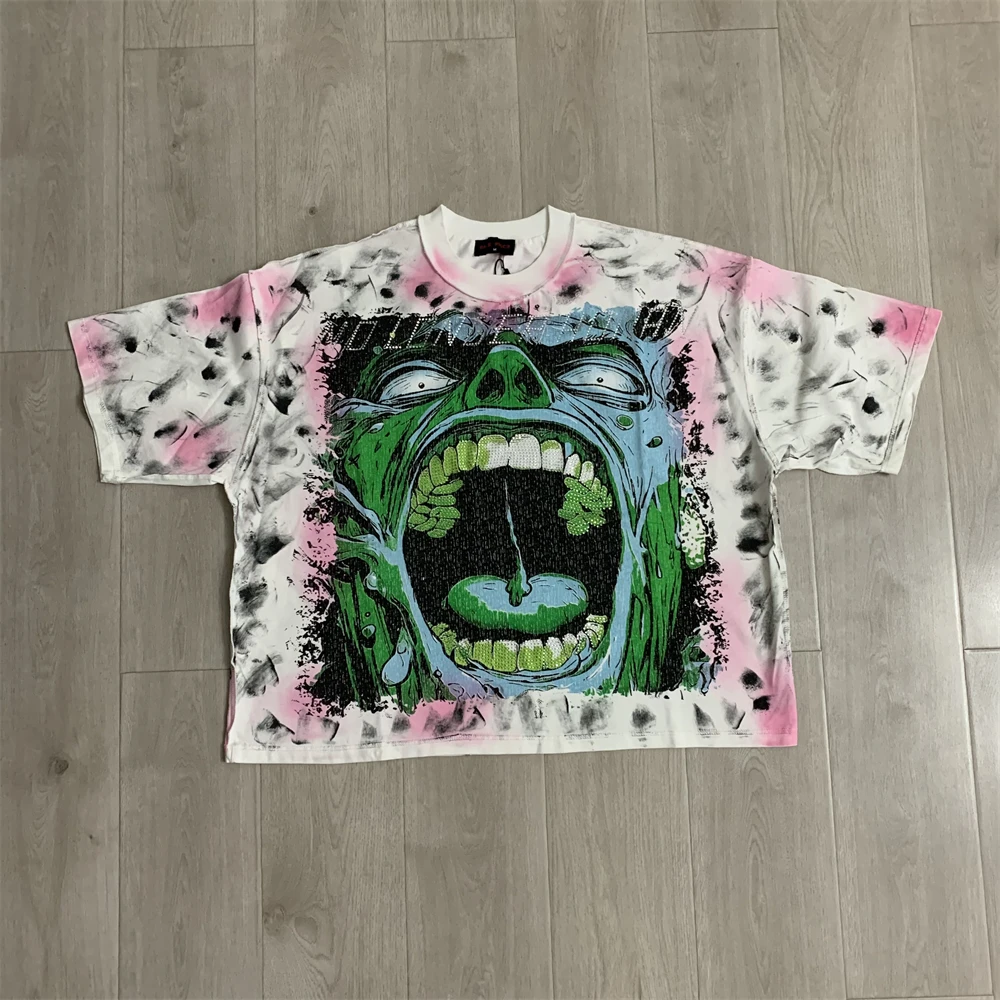 Tie-dye RARE PEACE Enraged Graphic Crop T Shirt Men Women Tee Tops T-Shirt