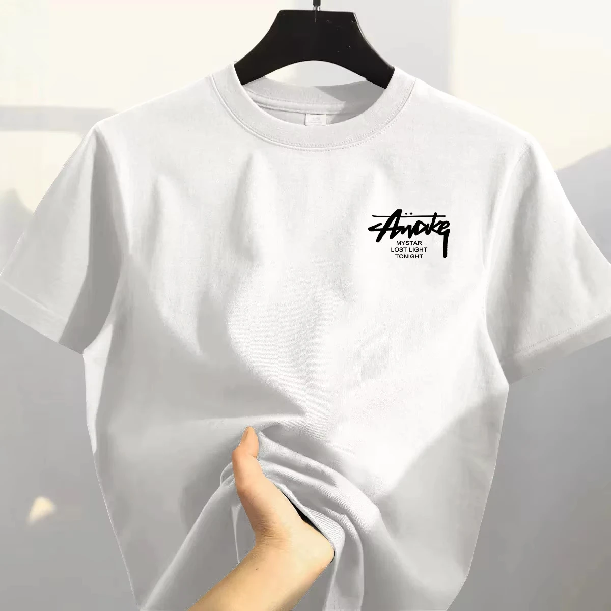 2026 Men's Cotton T-shirt Men's and Women's Universal All-match Cotton Round Neck Y2K Retro Trend Pattern Printed Short Sleeve