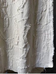 Jacquard Fabric Beige Pure Color Overcoat Bag Designer Clothing By The Meter Cloth for Sewing Cotton Linen Material