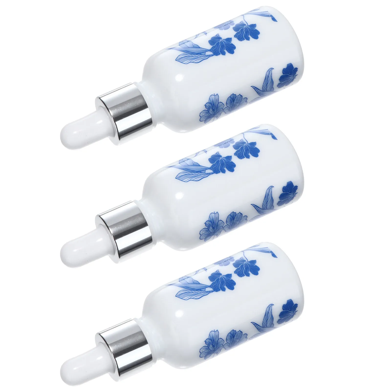 

Набор из 3 маленьких керамических флаконов для эфирных масел с пипетками-дозаторами для ароматерапии и парфюмерии