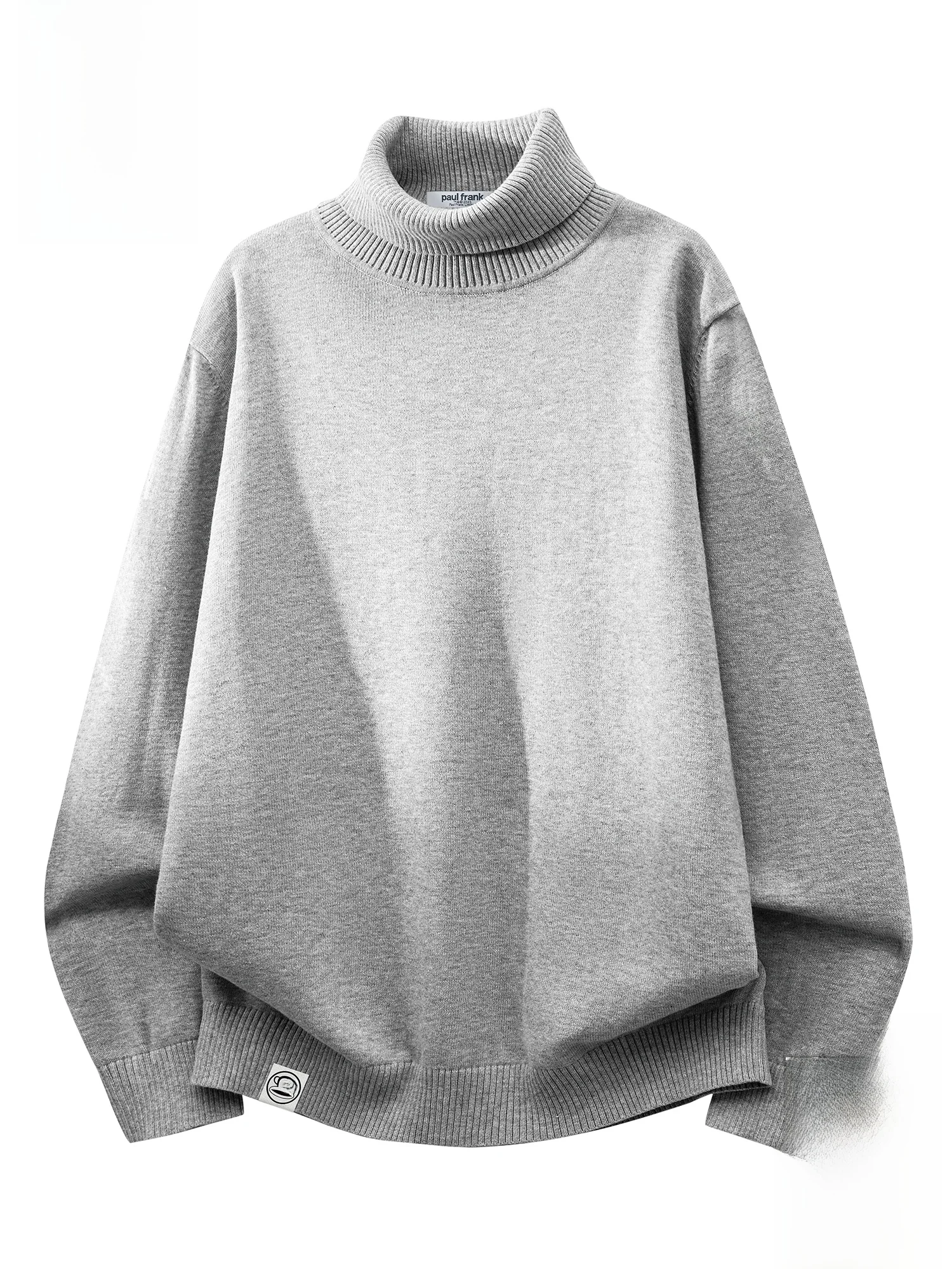 

Men's Loose Fit High Ne Knitted Sweater Casual Comfortable Cotton Long Sve Winter Top Pure Color Street Sle