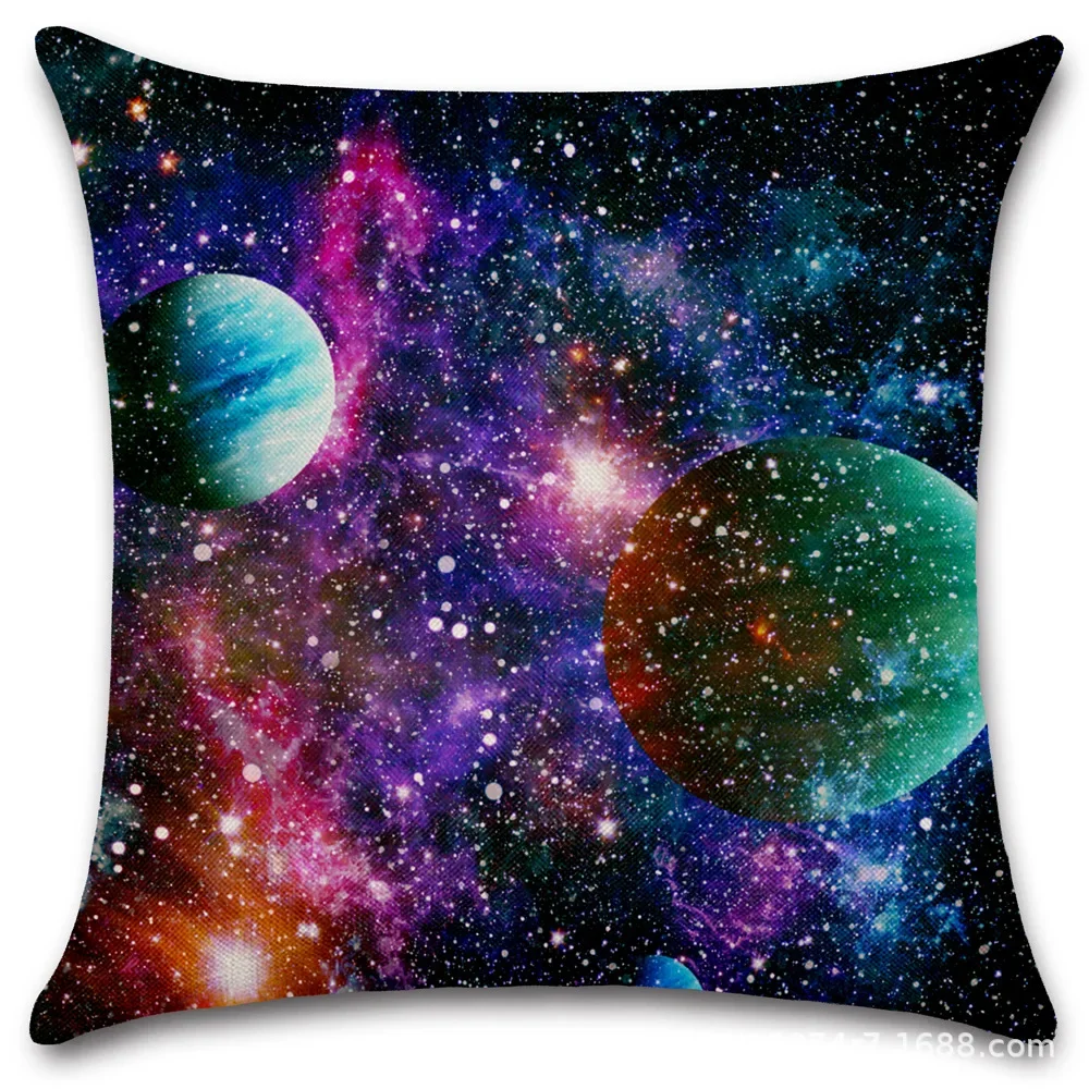 Coreless Linen Car Pillow Sofa Window Cushion Cover Home Decor Cosmic Sky