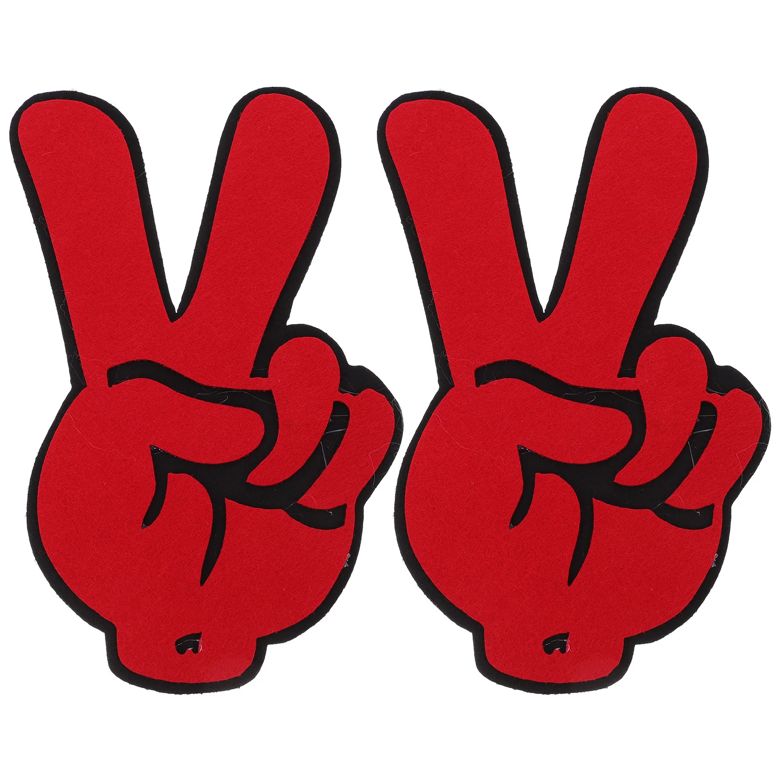 2 pezzi Cheer Finger Victory Gesto Panno di feltro Mano Party Eventi sportivi Puntelli Cheer Finger Feltro Panno Mano Cheerleader Roba