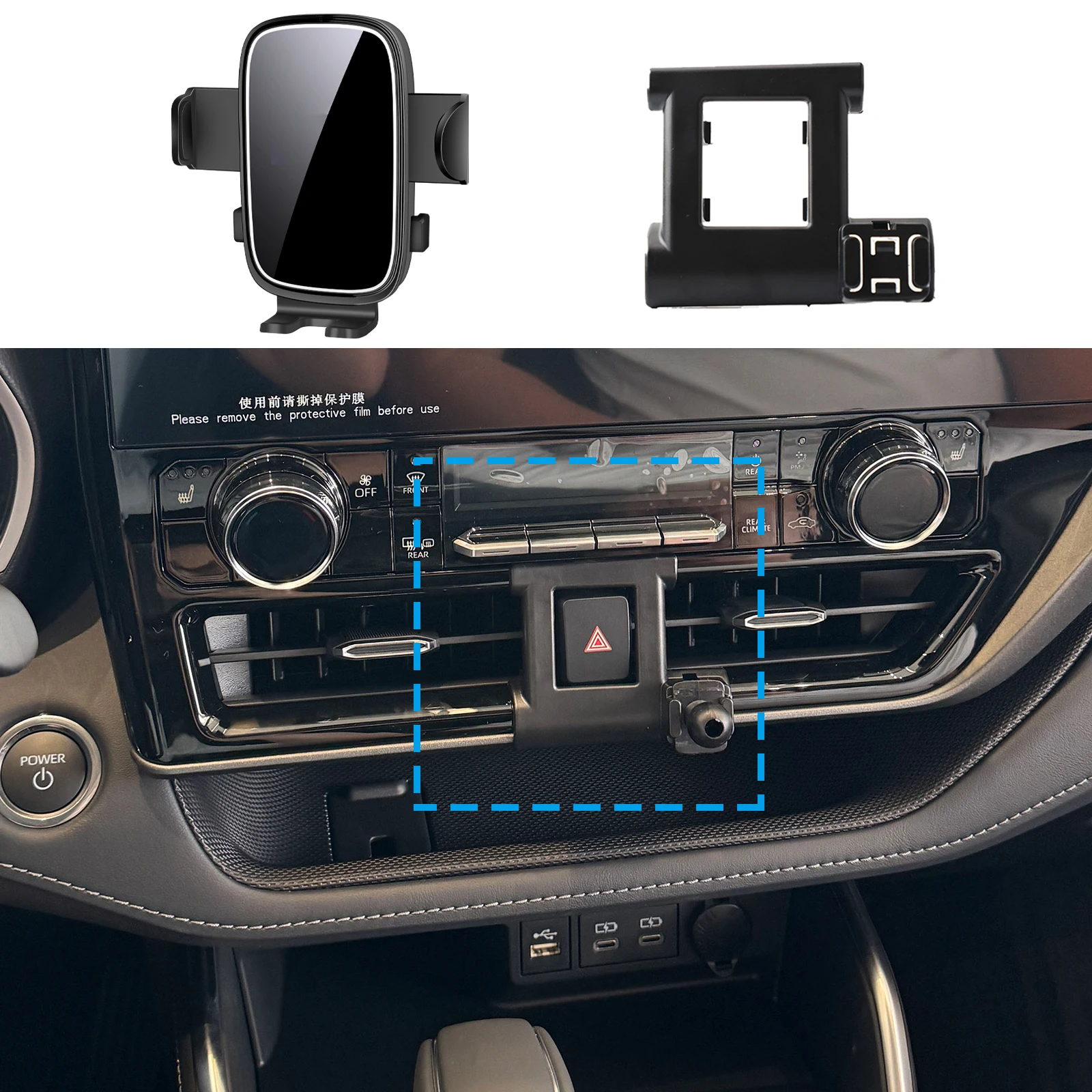 

fit for Toyota Highlander XU70 2020 2021-2024 Custom Fit Phone Holder Mount Dashboard Screen Base No Drill Car​​ accessoires
