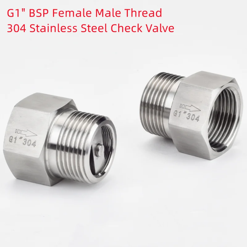 

1 "1/2" 3/4" BSP внутренняя наружная резьба из нержавеющей стали 304, односторонний обратный обратный клапан, устойчивый к высоким температурам и давлению