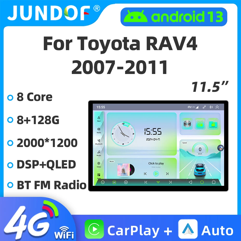 

11.5" inch 2K Android 13 Car Radio for Toyota RAV4 2007-2011 Multimedia Video Player 4G GPS Navigation Carplay 2Din Head unit