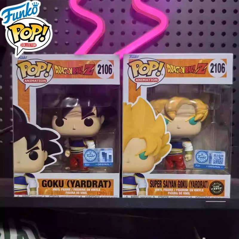 

Оригинальные фигурки Funko Pop Dragon Ball Z # 2106 Goku (Yardrat) Светящаяся в темноте эксклюзивная виниловая фигурка, коллекционные украшения