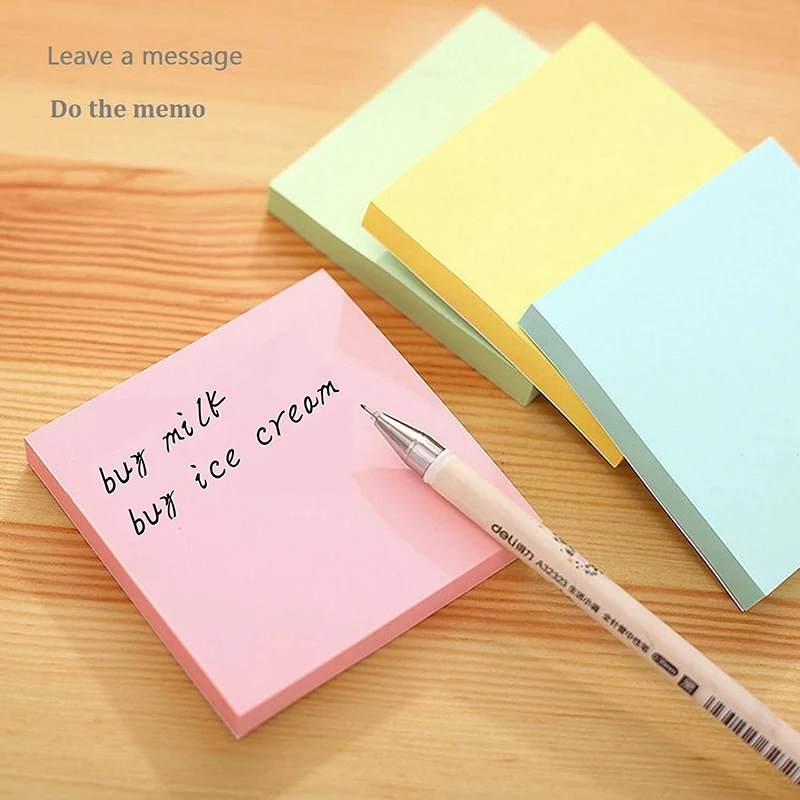 100 sheet Sticky Note Pad 76x76mm Colorful Memo Pad Notebooks Scrapbooking Sticky Office Planner Sticker Paper School Supplies