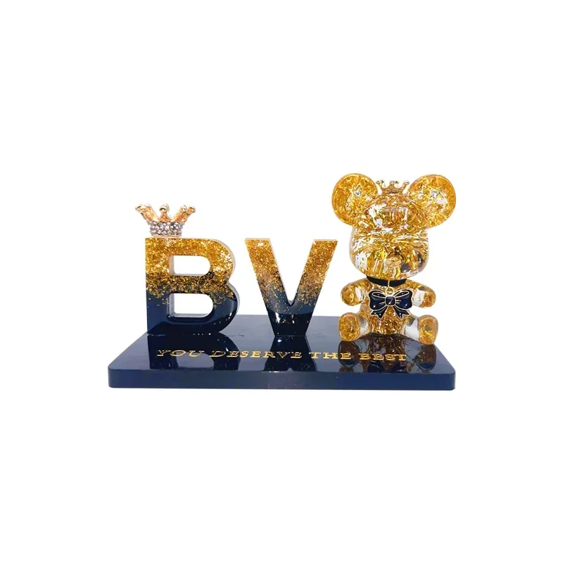 ZL Big Ear Bear Car Decoration Custom Name Initial Decoration Table