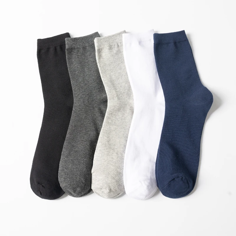 10Pairs Men Socks Organic Cotton Breathable Black White Business Socks Casual Spring Summer for Male Plus Size EUR38-48