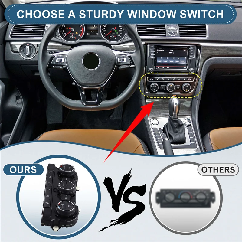 

AEA6-For VW PQ 35 Tiguan Golf MK6 Climatronic Air Condition Control Panel Switch AC Seat Heating 5ND907044C