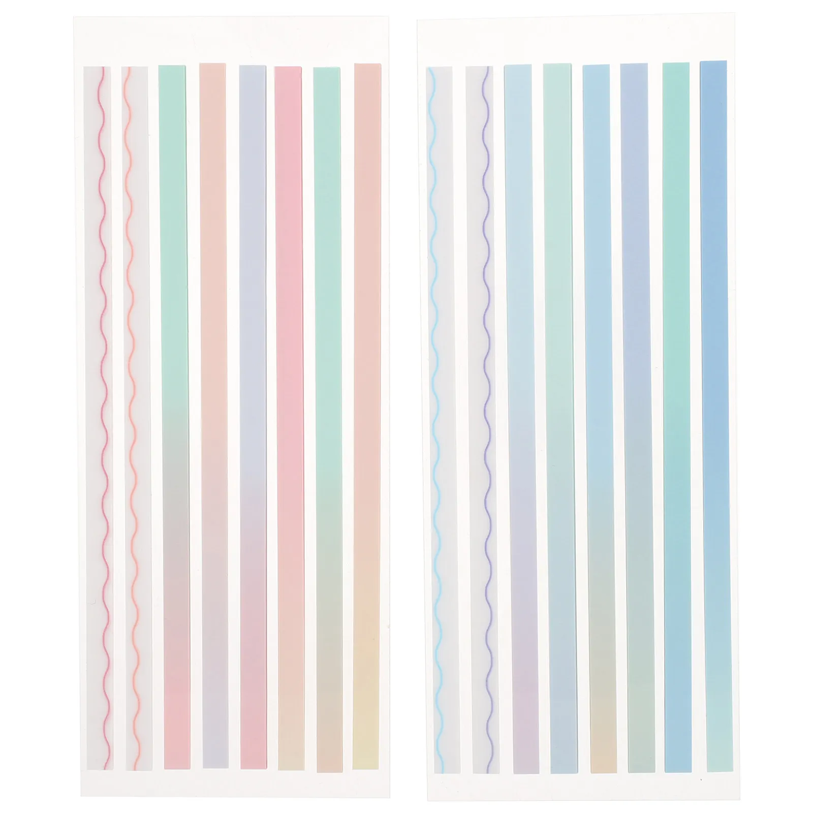 2Sets Gradient Colorful Reading Strips Sticky Long Tape Book Tabs for Annotating Books Student Index Tabs Reading Supplies
