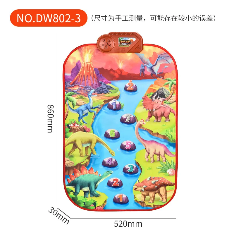 Dancing Mat Electronic Music Mat Body Pad Dinosaur with Animal Voice Sports Game Early Educational Toys for kids Touch Play Mats