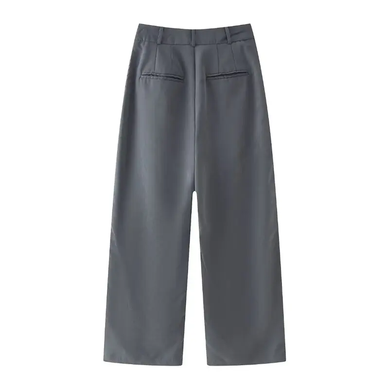 

Faionable High Waist Wide Leg Pants Women's Slimming Pleated Long Trousers Summer New Arrival Sli Commute Sle