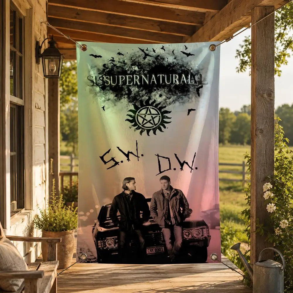 TV Series S-Supernatural Flags Decorative Flag Banner for Indoor Outdoor Wall Garden Yard Porch Patio Home Party Decor