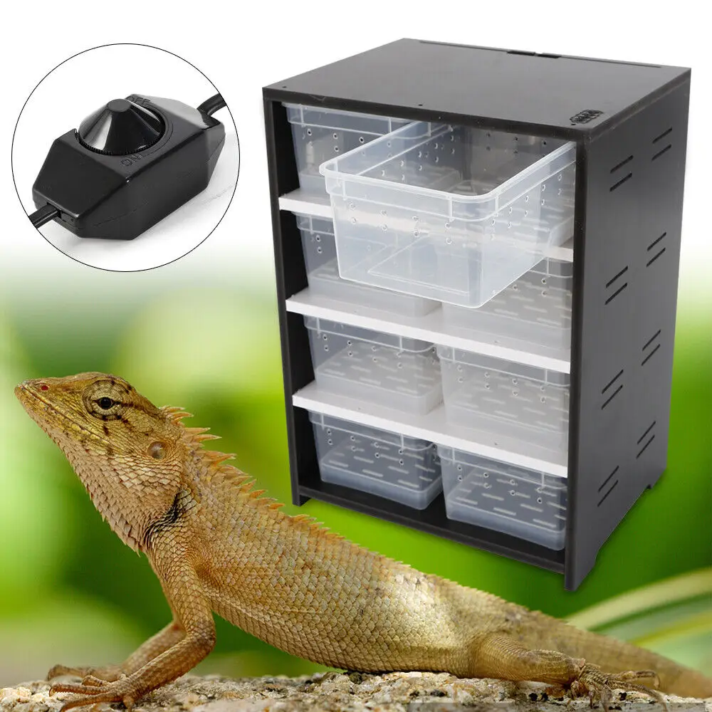 8-Grid Reptile Enclosure Pet Cage Tank Lizard Spider Snake Tortoise Breeding Box