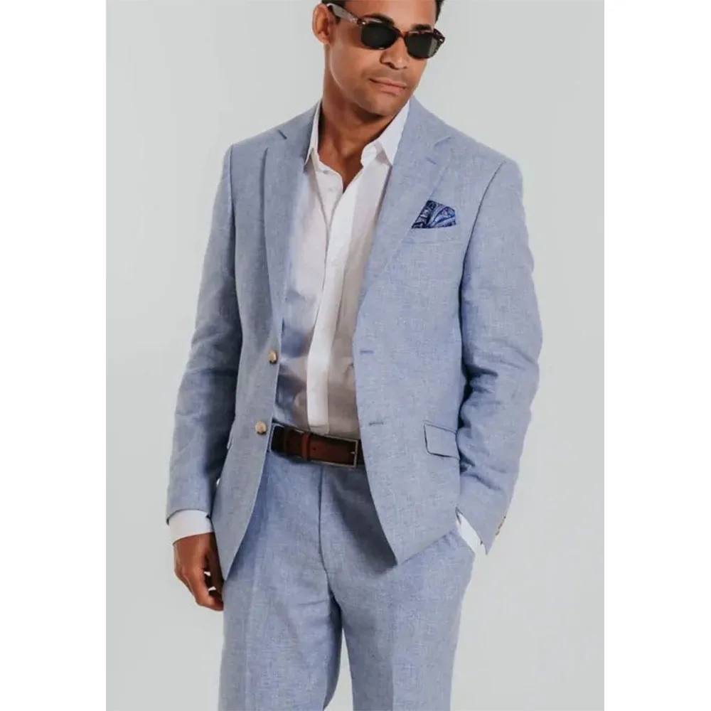 2025 Business Slim Fit Men's Suits Elegant Wedding Single Breasted Notch Lapel High quality 2 Piece Jacket Pants Full Set Blazer
