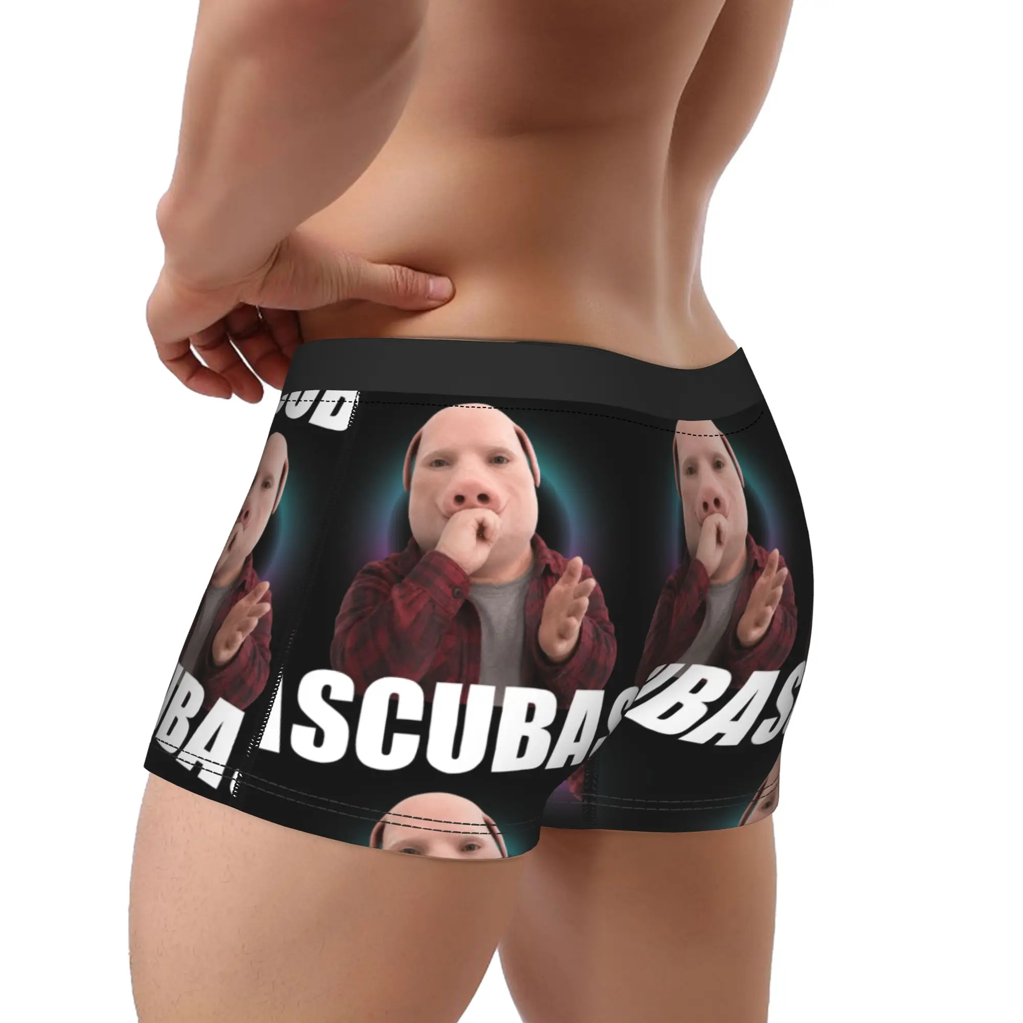 Funny Scuba Dance Meme John Pork BrainRot Trunk Pouch Underwear Hot Sale Custom Boxer Brief Soft Trend Male Underpants Plus Size
