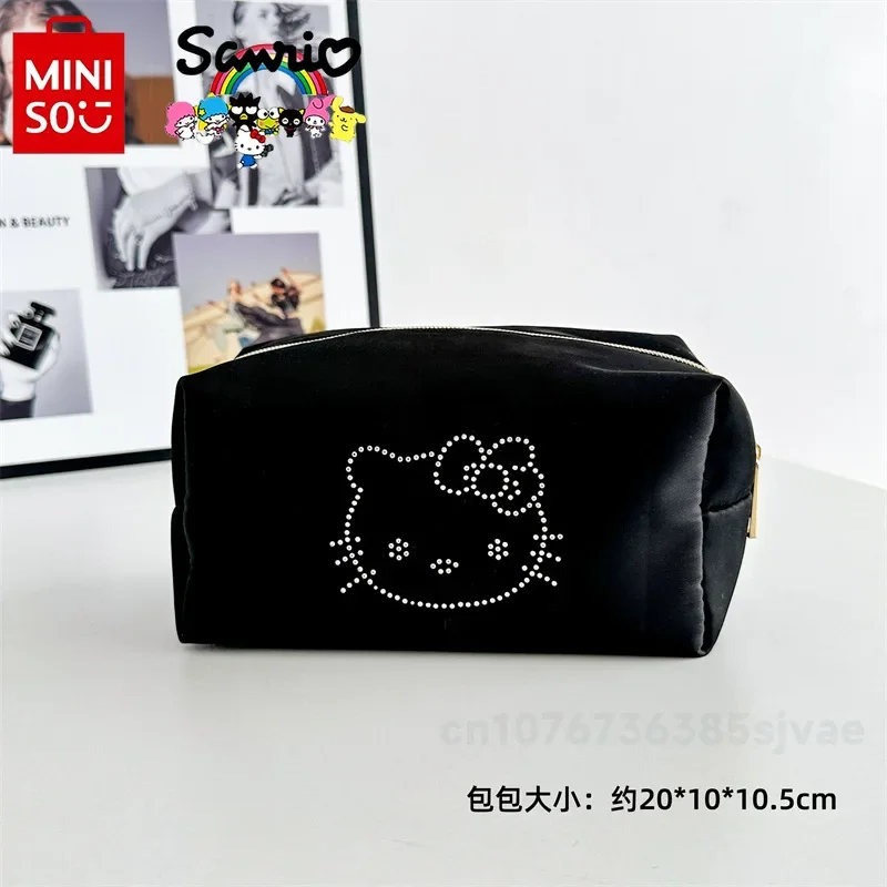 Hello Kitty Women\'s Makeup Bag Fashion High Quality Lipstick Storage Bag Black Versatile Large Capacity Multifunctional Handbag