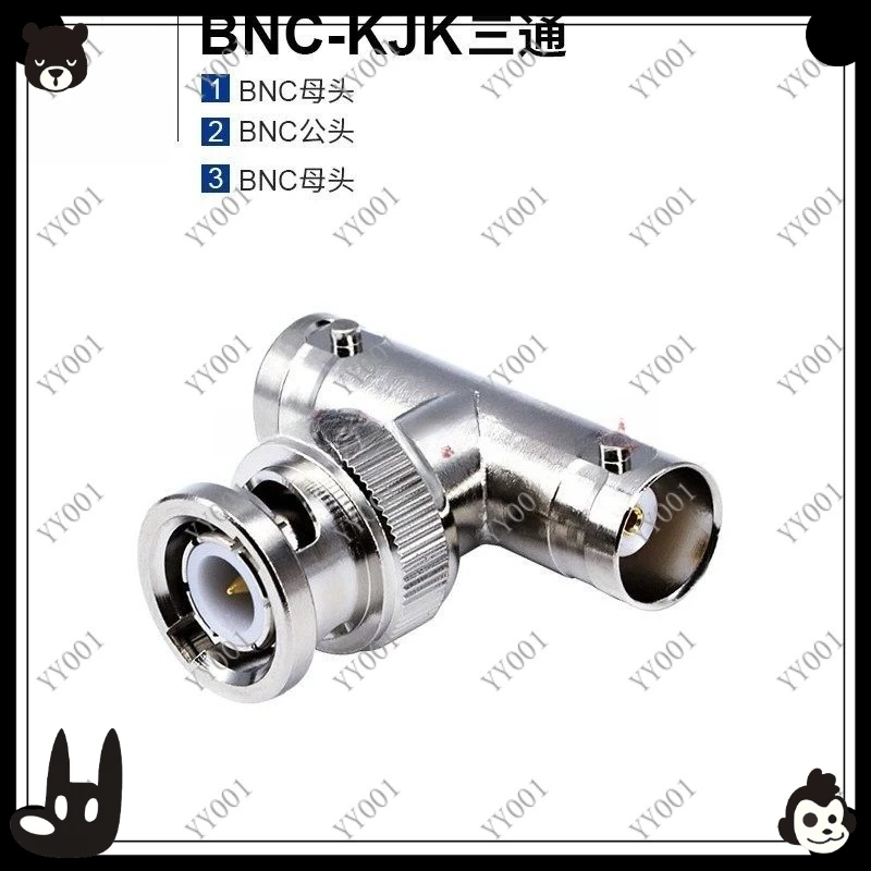 

RF BNC Tee Connector BNC-KJK, 50Ohm 1-in 2-Out BNC Male to 2 Female Adapter 4G