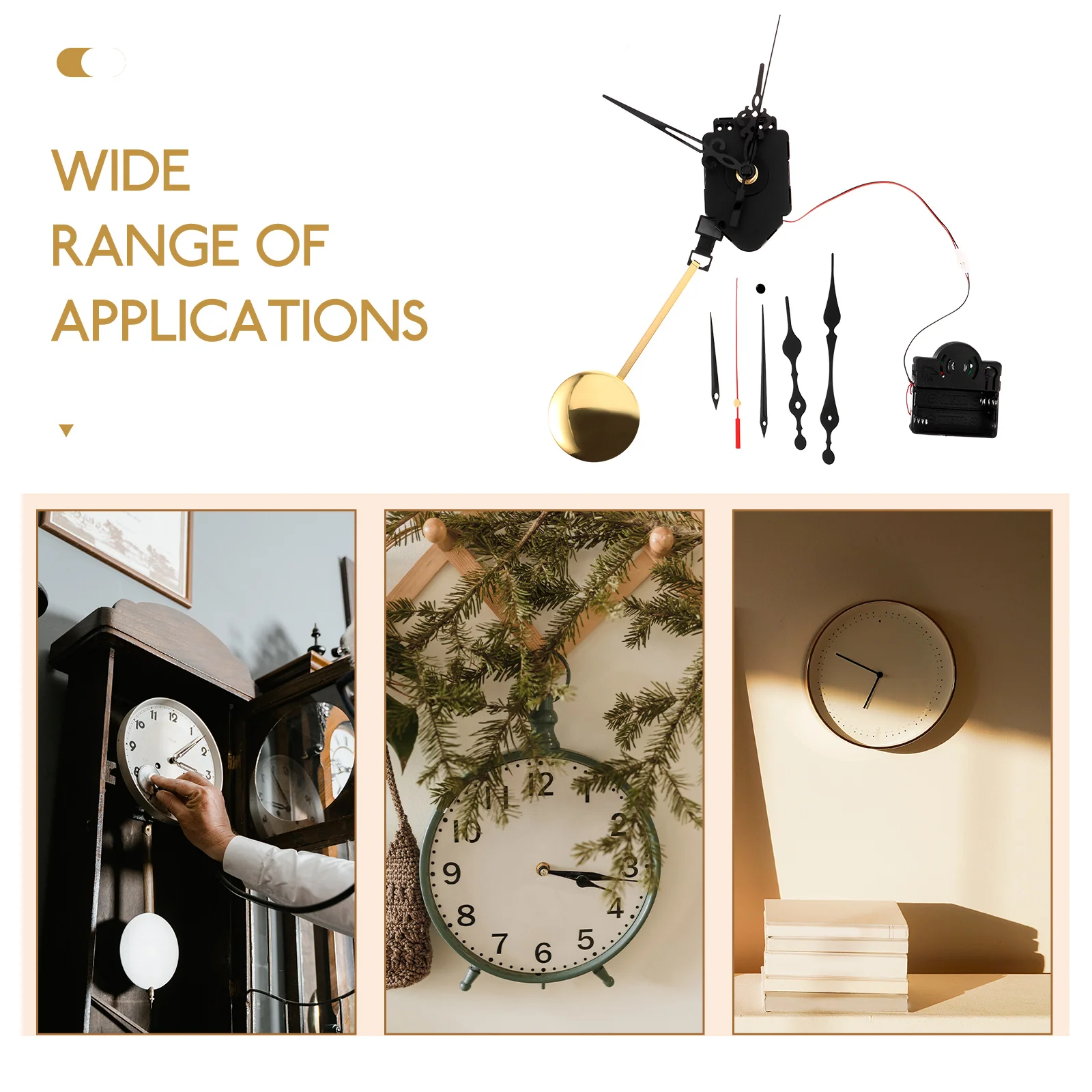 

Pendulum Clock Movement Chime Music Box DIY Hands Set Sturdy Practical Safe Materials Easy Install Replace Wall Clocks