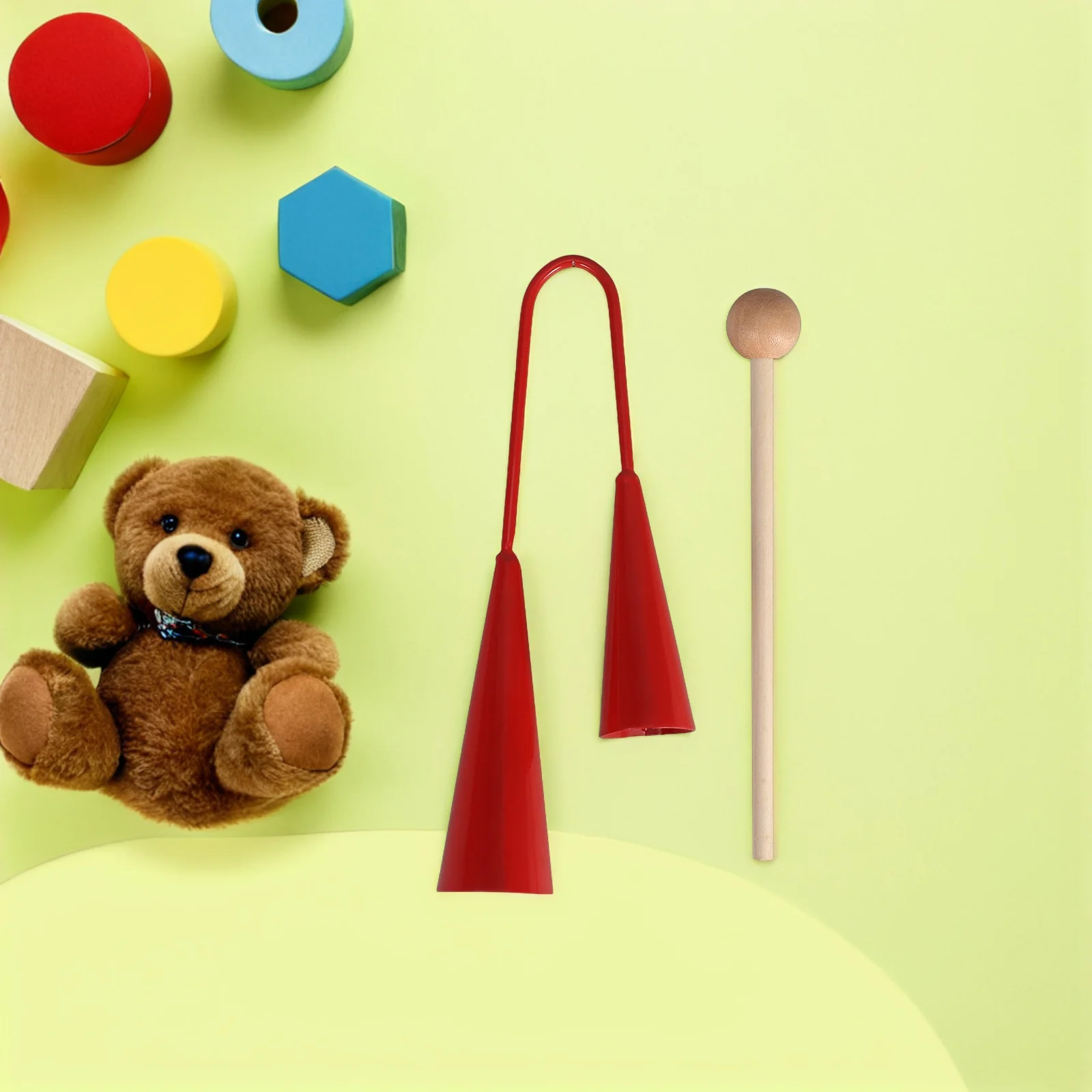 Two Tone Steel Agogo Bell Children's Musical Instrument Durable Safe for Classroom Home Use Music Toys Baby Instruments