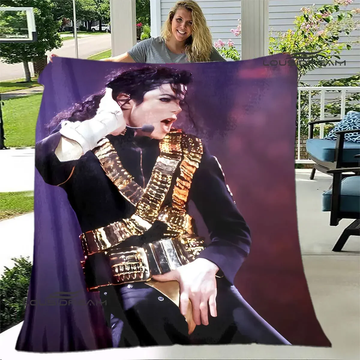Manta con estampado retro de Michael Jackson, manta cálida de franela, manta suave y cómoda, manta de picnic, revestimientos de cama, regalo de cumpleaños