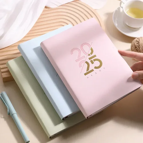 2025 일정 일기 수첩, 월별 달력, 데일리 플래너 A5 수첩, 휴대용 목록 플래너 수첩, 학교 사무실 문구