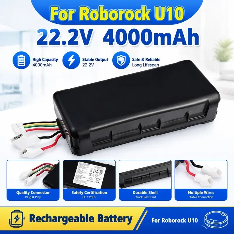 New 22.2V 4000mAh Vacuum Cleaner Lithium Battery for U10 Floor Washer Floor Sweeper Rechargeable Batteries