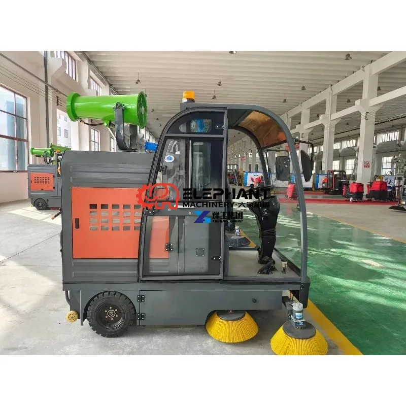 IPX7 Waterproof, 2/3 Speeds Electric Battery Operated Lifting V Brush Road Cleaning Sweeping Machine