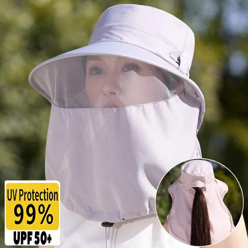 All Around Sun Hat Unisex Summer Face Cover Neck Guard Integrated Sunshade Cap Outdoor Hiking Fishing UV Protection Sun Hat