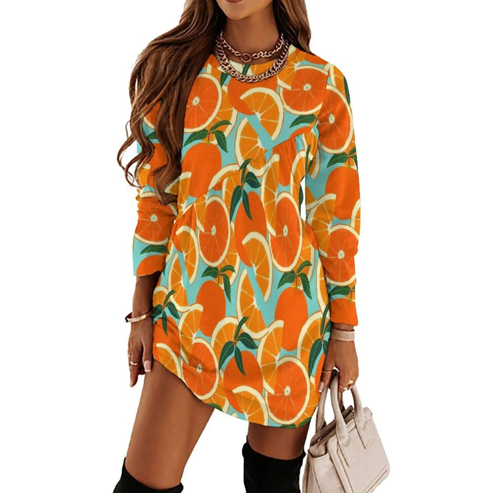 

Orange Harvest - Blue Long Sleeved Dress dresses summer women"s summer dresses 2024 summer women"s suit