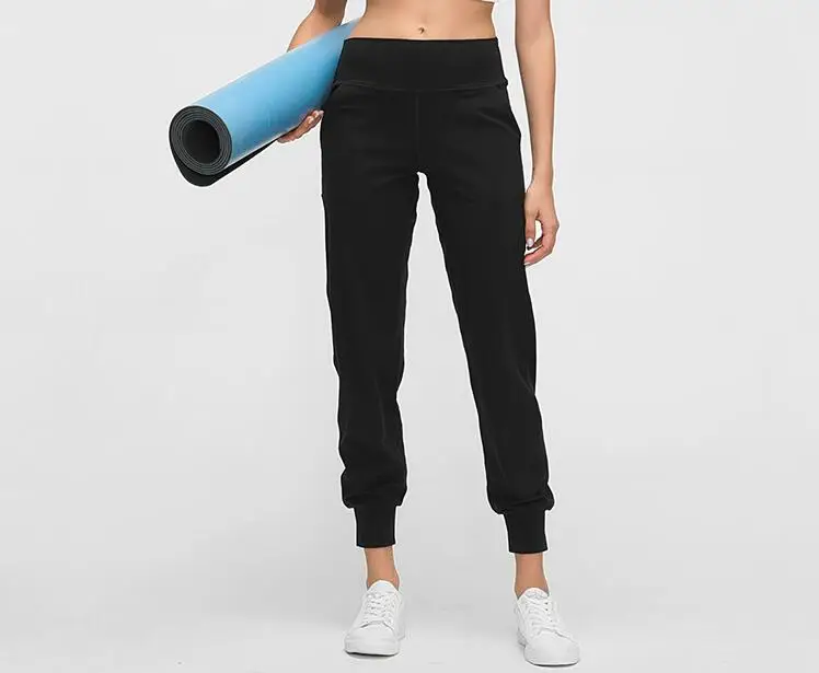 Damen Jogging hose unten täglich lässig Jogger lange Hose weiblich einfarbig mit Tasche