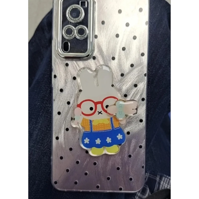 Soporte magnético para teléfono Kawaii Miffy NewCute con soporte giratorio para Airbag de descompresión, pegatina trasera creativa a prueba de golpes para niñas