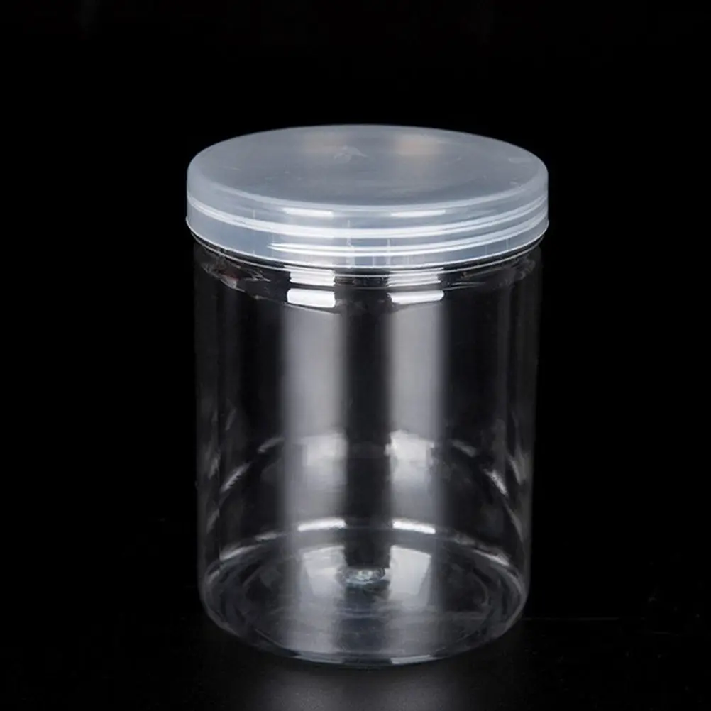 10Pcs Clear High-Grade Plastic Food Storage Jars with Airtight Sealing Lids 700Ml Wide Mouth for Tea Rice Beans Nuts Candy Salt