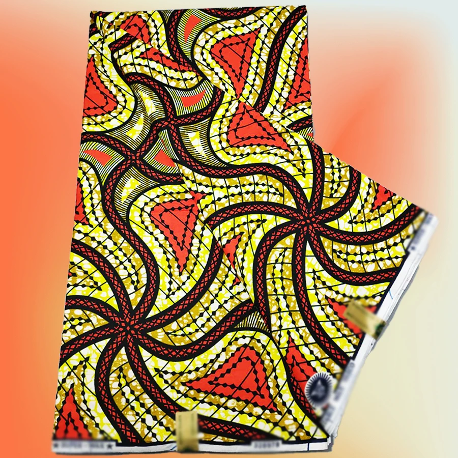 2025 New Super Pagne Veritable Guaranteed African Super Real Wax Dutch Fabric For Dress 100% Cotton 6 Yards