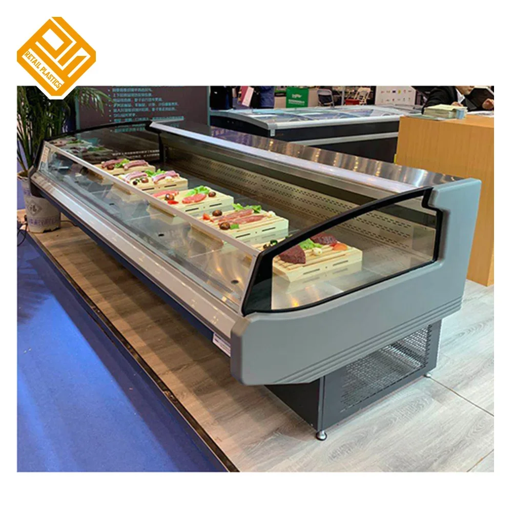 Supermarket Fresh Meat Display Refrigerator Deli Freezer Seafood Fish Counter Display Chiller Cabinet