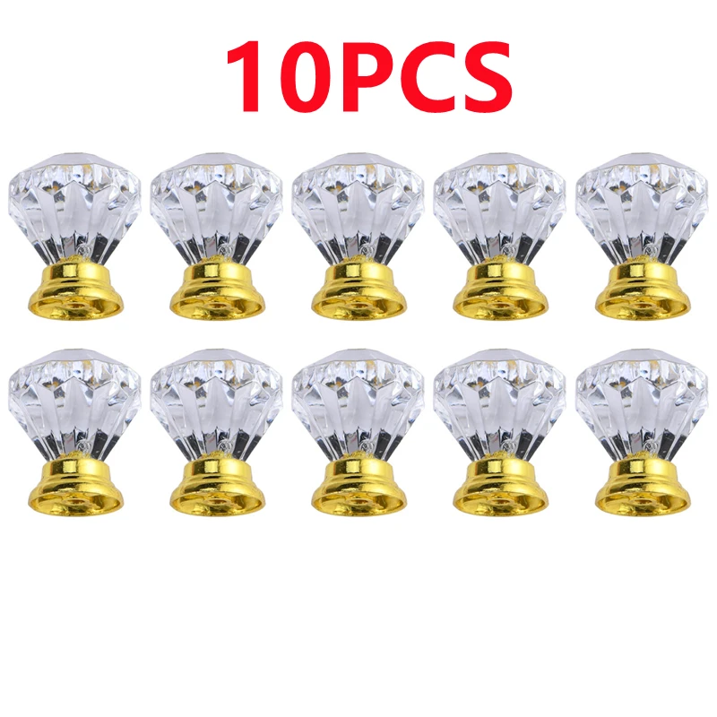 10 Stuks 30Mm Heldere Kristallen Kast Handvat Lade Nachtkastje Meubel Handvat Pull Knoppen Kits Deur Knoppen