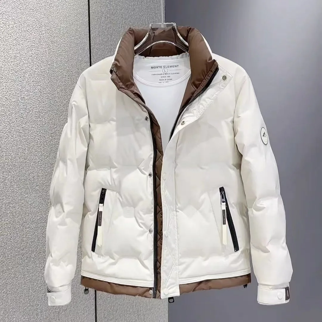 New Outdoor White Duck Down Men's Winter Jacket Warm Down Coats Stand Collar Windbreaker Casual Thick Jackets Loose Big Size