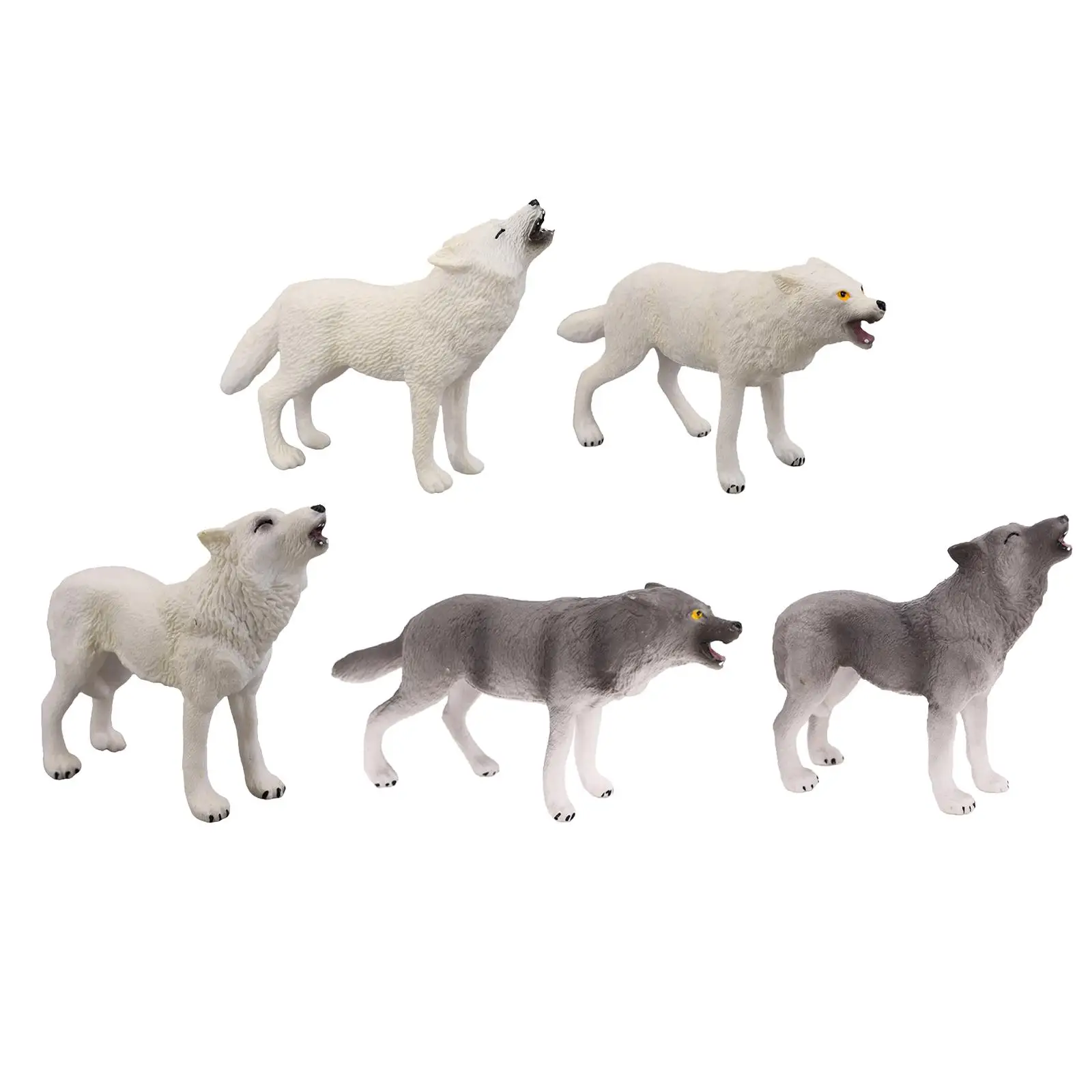 PVC Wolf Figurines Wolves Forest Miniature Zoo Pack Educational Creatures Animal